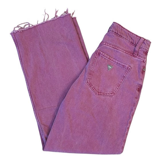 Guess Mauve Purple Pink Denim Wide Leg High Rise Pants 25 - Picture 1 of 9